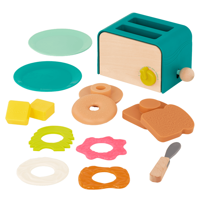 Mini chef pretend food playset breakfast toaster for toddlers