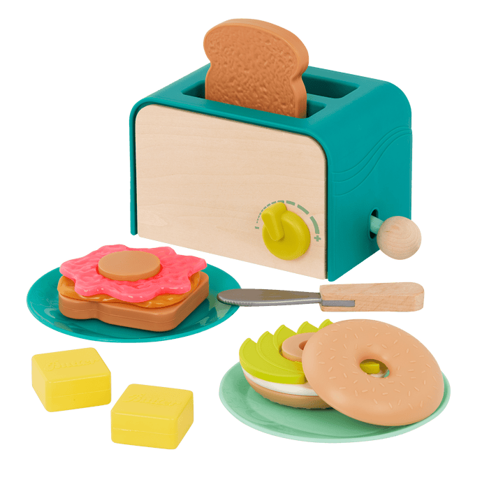 Mini chef pretend food playset breakfast toaster for toddlers