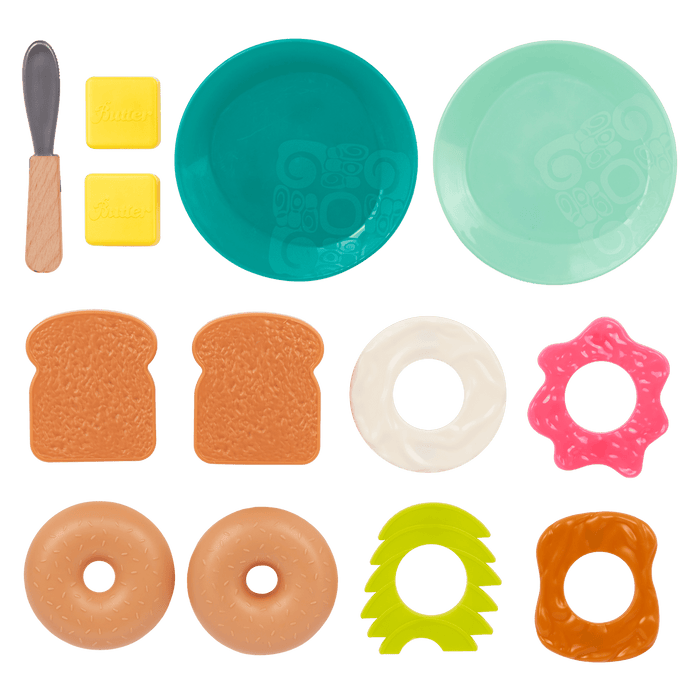 Mini chef pretend food playset breakfast toaster for toddlers