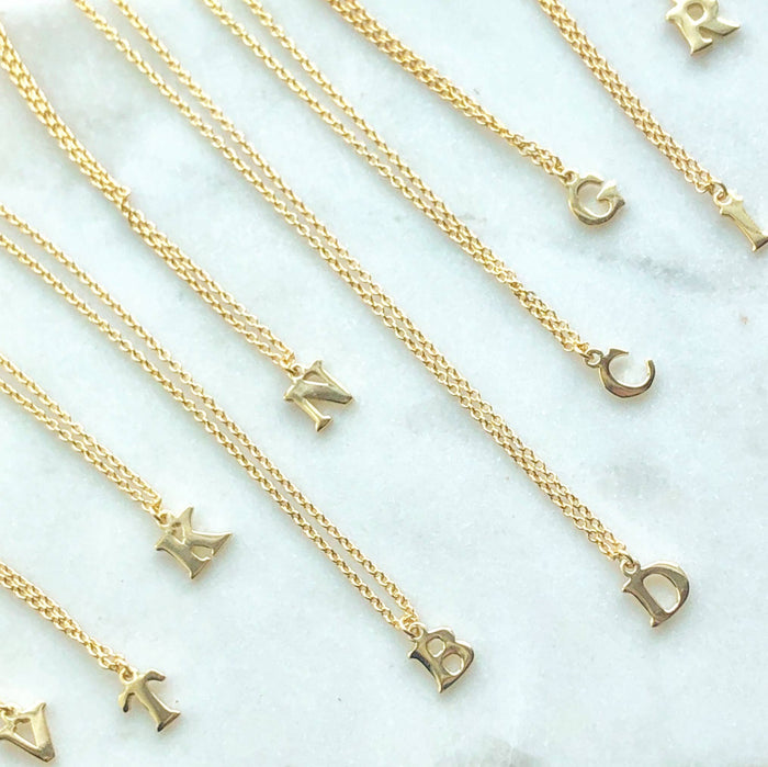 Mini Initial Necklaces, Assorted