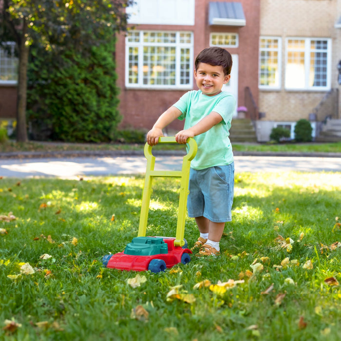 Toy lawn mower push toy bead popper for toddlers