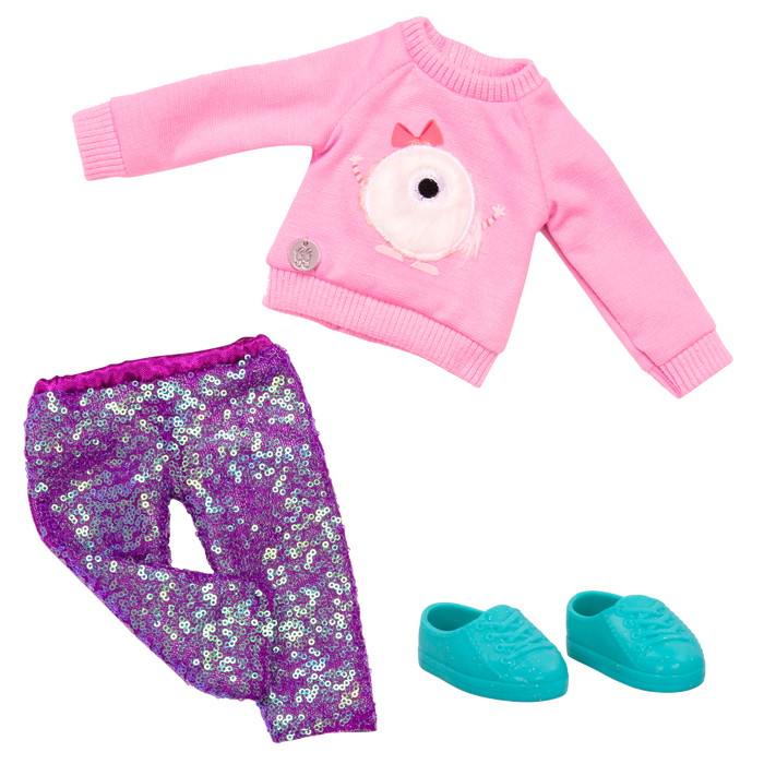 Sweater and sparkly pants for 14-inch doll