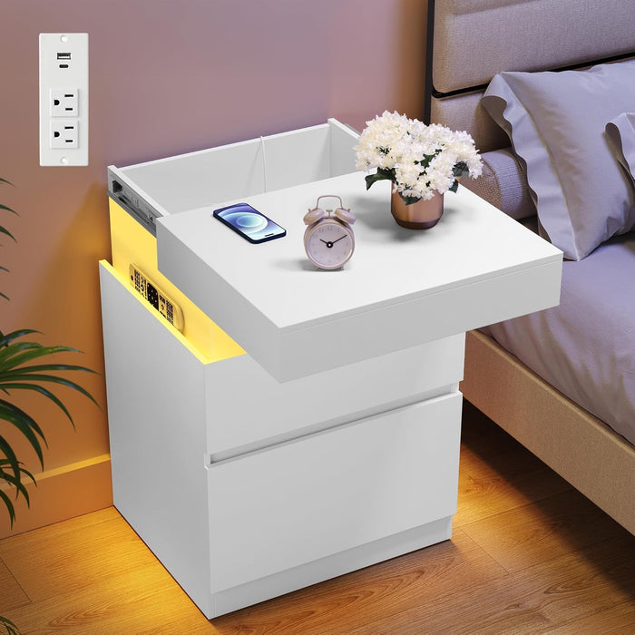 Modern Bedside Table with 2 Drawers - Canva Home