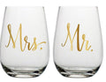 Mr & Mrs Stemless Wineglass Set/2