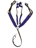 Mule tape horse tack set with breast collar and two ear headstall with conchos and Jeremiah Watt buckles