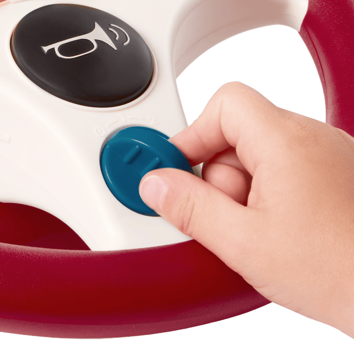 Musical steering wheel car seat toy for toddlers
