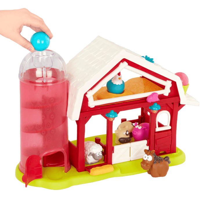 Toy barn with animals.