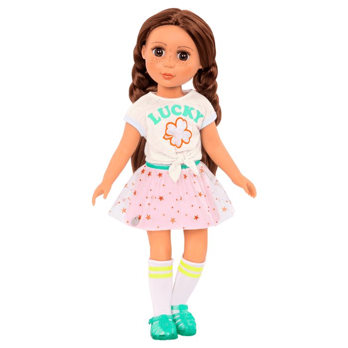 Lucky clover outfit for 14-inch doll