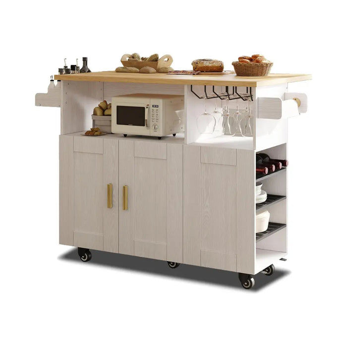 Myles Rolling Drop Leaf Kitchen Island Cart Canva Home