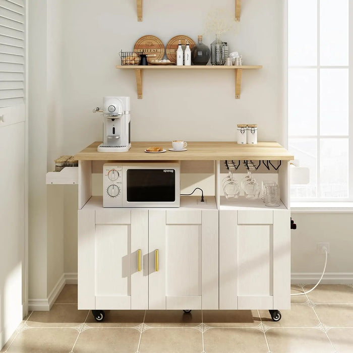 Myles Rolling Drop Leaf Kitchen Island Cart Canva Home