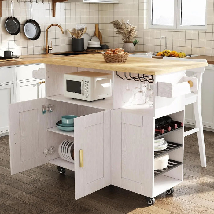 Myles Rolling Drop Leaf Kitchen Island Cart Canva Home