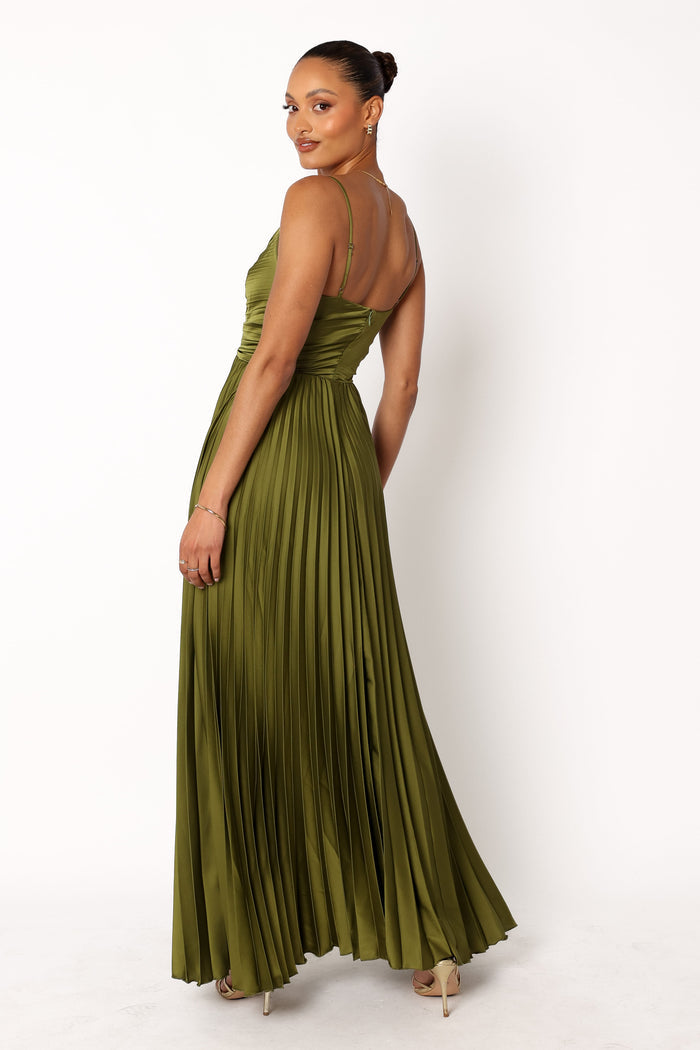 Petal and Pup USA DRESSES Naira Pleated Maxi Dress - Palm Green