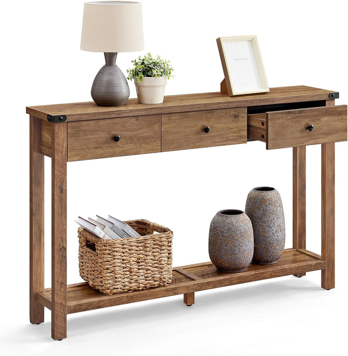 Narrow Entryway Table with 3 Drawers - Canva Home