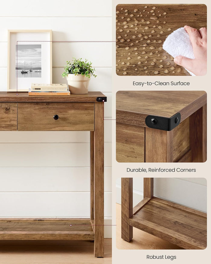 Narrow Entryway Table with 3 Drawers - Canva Home