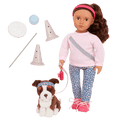 Our Generation 18-inch Dog Trainer Doll Natalia & Pet Plush Nillie