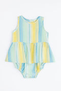 NELLIE ONESIE DRESS - Yellow & Blue Stripe