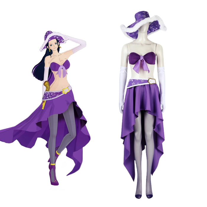 Nico Robin 15th Anniversary Cosplay Costume - Complete Set with Hat - Halloween Dress