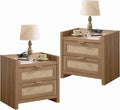 Night Stand Set of 2 - Rattan Nightstands - Canva Home
