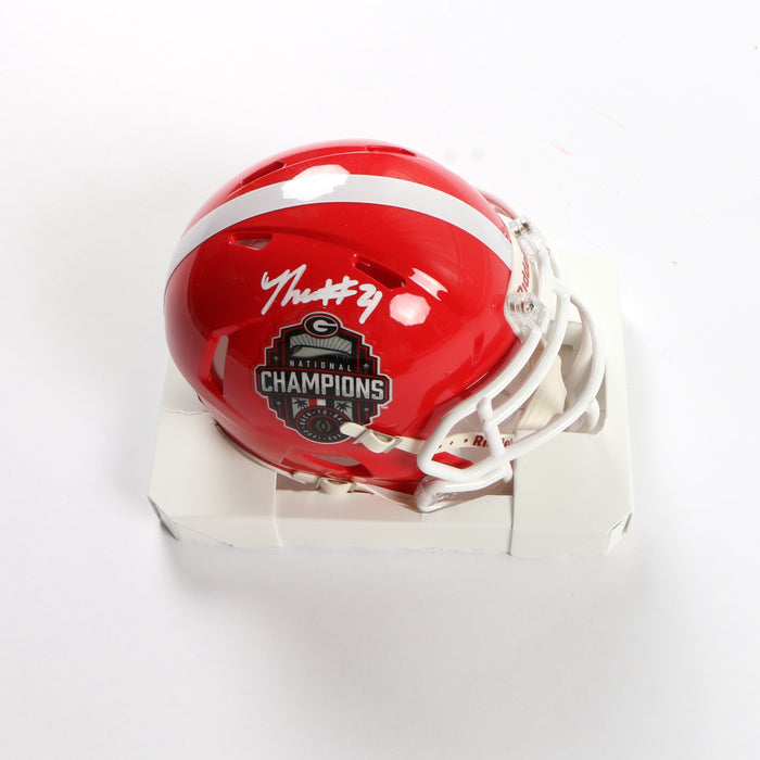 Nolan Smith Jr. Signed Mini Helmet Speed 22 National Championship Georgia Bulldogs Beckett