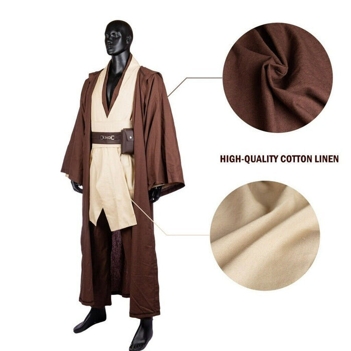 Obi-Wan Cloak Uniform Set - Star Wars Suit - Adult Halloween Xmas Gift