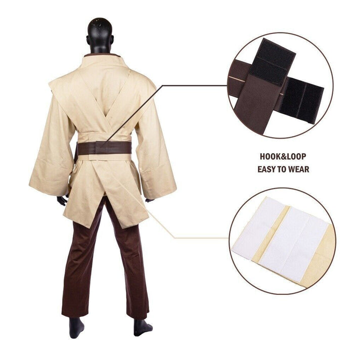 Obi-Wan Cloak Uniform Set - Star Wars Suit - Adult Halloween Xmas Gift