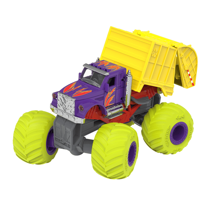 Two toy monster trucks.