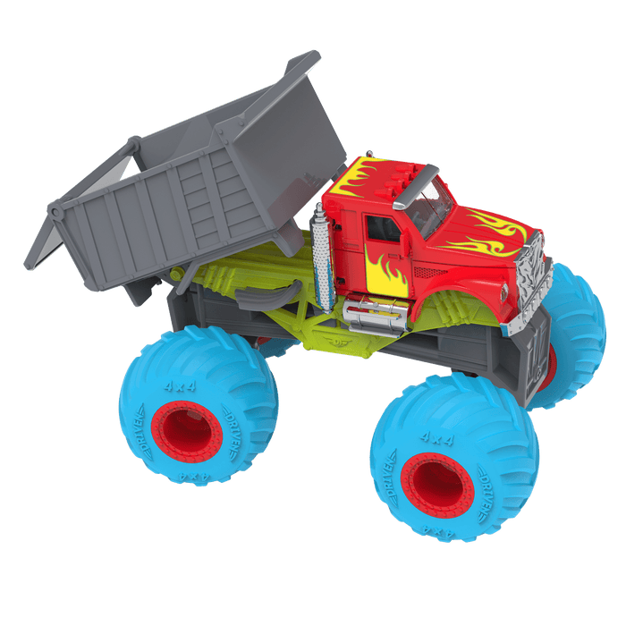 Two toy monster trucks.