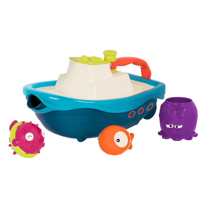 Bath playset with boat storage