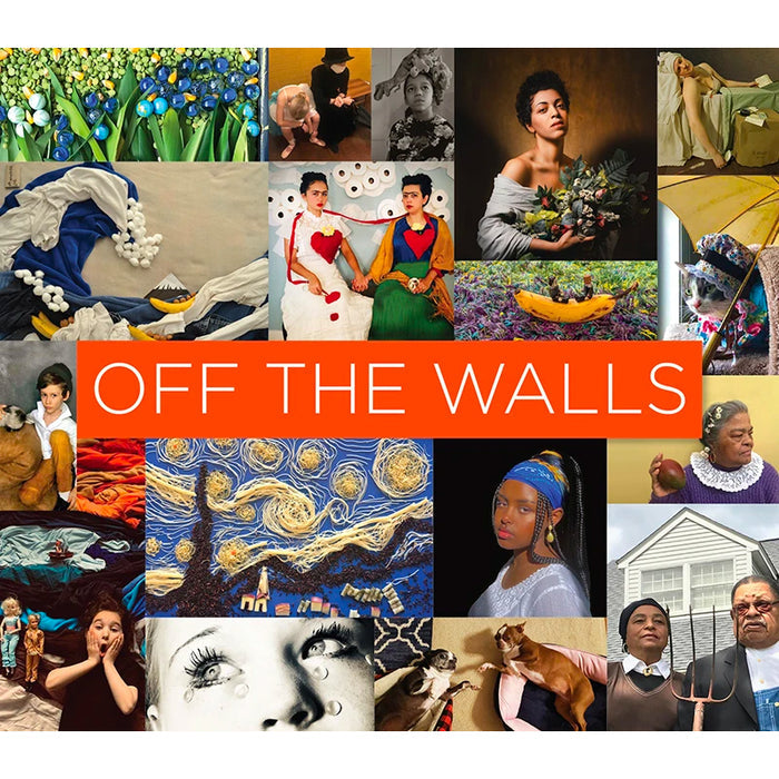A collage of various re-creations of famous artworks made from everyday objects, with the title 'OFF THE WALLS' prominently displayed at the center.