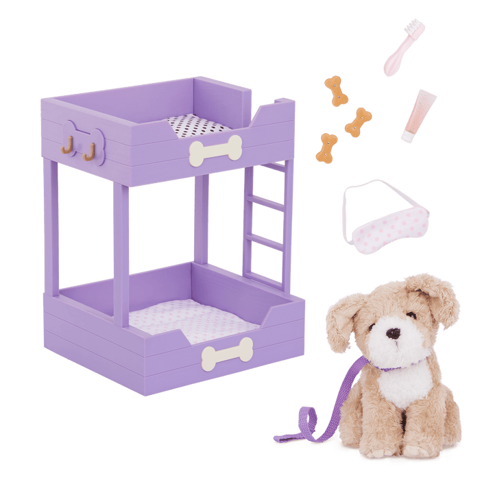 Our Generation Pup Bunk Bed & Plush Puppy Set