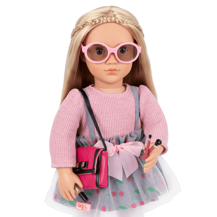 18-inch doll with purse fashion playset