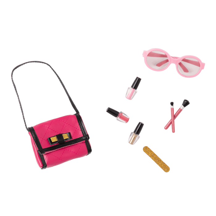 18-inch doll with purse fashion playset