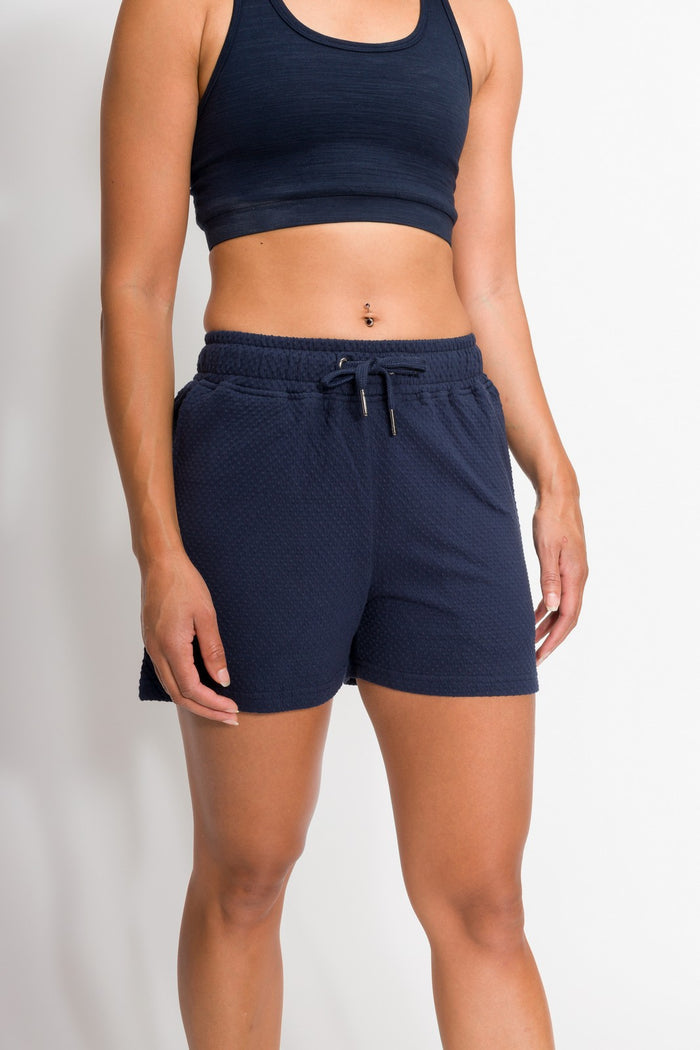 Olivia | Women's Bubble Knit Elastic Waist Band Shorts