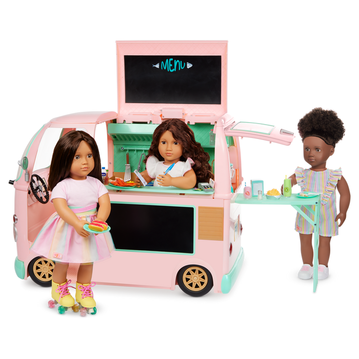 Our Generation On the Move Food Truck Vehicle Accessory for 18-inch Dolls