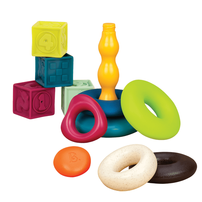 Building blocks and stacking rings.