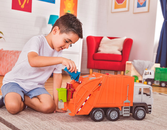 Large Standard Size Orange toy recycling truck