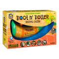 The Outdoor Discovery Hoot N Holler Animal Caller by Outdoor Discovery is a horn-shaped kids toy in bright yellow and green. The boxed package features animal images, advertises 9 animal sounds, and is perfect for ages 5+ and outdoor play.