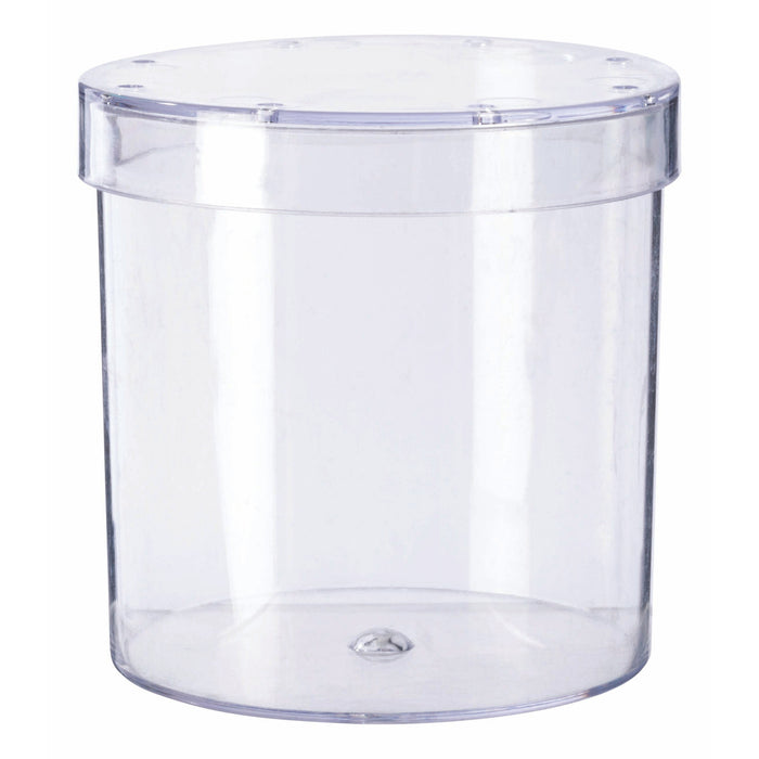 The Outdoor Discovery Nature Explorer Set by Outdoor Discovery features a clear cylindrical plastic container with a transparent lid, perfect as a bug-viewing jar for storage, display, or outdoor exploration; shown on a white background.