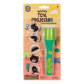 The Outdoor Discovery Wildlife Tent Projector toy for ages 3+ sparks imaginative play with a green flashlight and four animal and nature discs. Text: “Discover outdoors everywhere.” Warning: small parts—choking hazard.