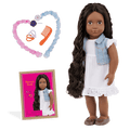 Our Generation Hair Play 18-inch Doll Patti with Hair Accessories and a booklet of hair styles