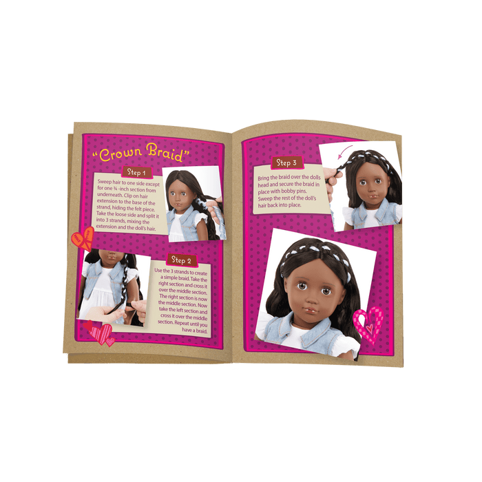 Our Generation Hair Play 18-inch Doll Patti with Hair Accessories and a booklet of hair styles