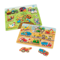 Construction and farm peg puzzles.