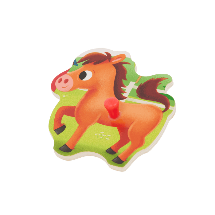 Wooden peg puzzles farm animals barn for toddlers