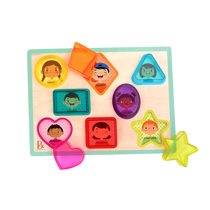 Chunky wooden puzzles for toddlers school bus farm animals emotions