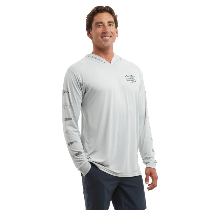pelagic-aquatek-featherd-performance-fishing-hoodie-light-grey-model-front-side