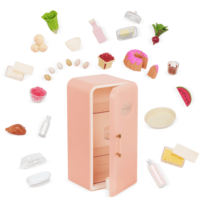 Our Generation Perfectly Fresh Mini Fridge Set for 18-inch Dolls