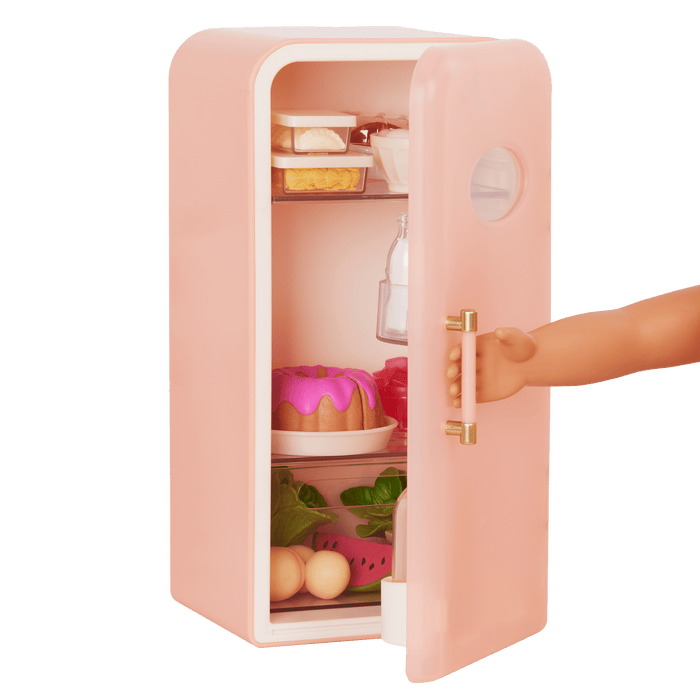 Our Generation Perfectly Fresh Mini Fridge Set for 18-inch Dolls
