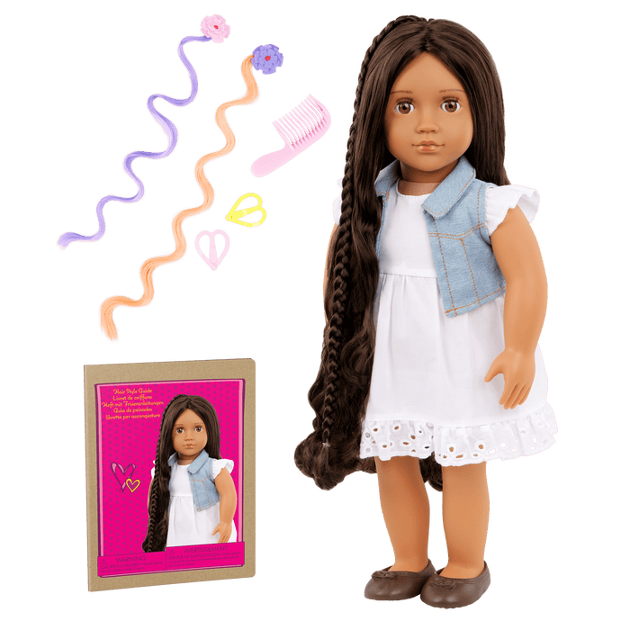Our Generation Hair Play 18-inch Doll Perla with Hair Accessories