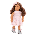 Our Generation Pink & Colorful Outfit for 18" Doll including dress, boots and headband