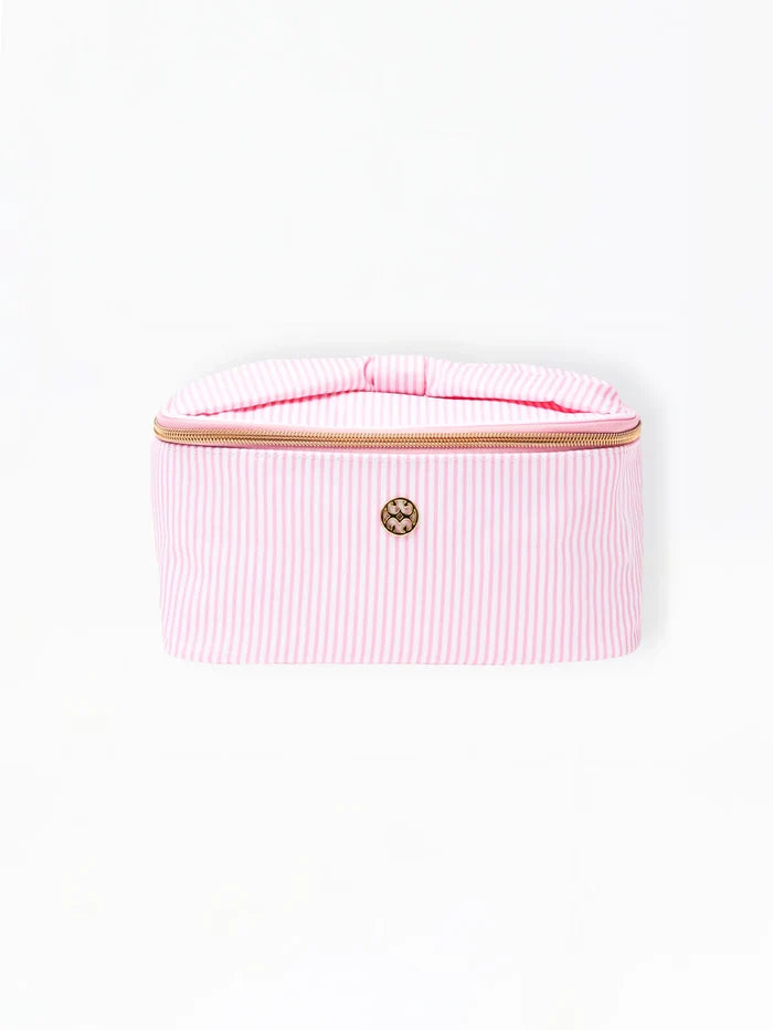 Pink Stripe Makeup Bag